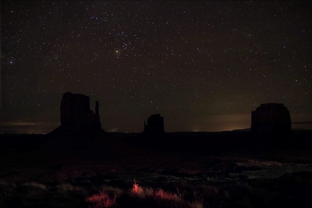 monument valley landscape photography at night