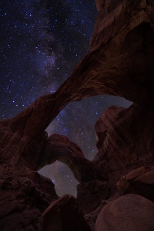 Astrophotography, milky way, double arch, arches national park, pictures of the southwest region, landscape photography